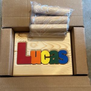 Personalized “Lucas” Toddler step stool in primary colors